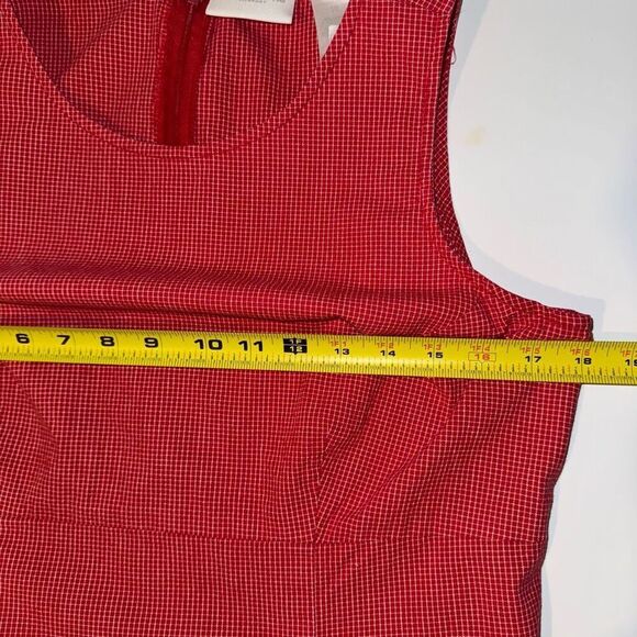 Y2K Liz Claiborne Lizsport Red Micro-Gingham Sheath Dress | Size 10 - Picture 8 of 11